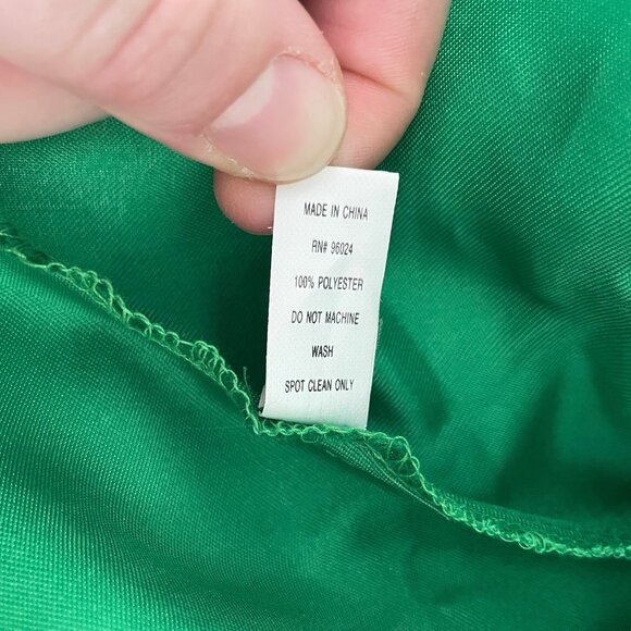 Department 56 Christmas Tree Hat Holiday Costume / Tags RARE Green Satin - Picture 4 of 6